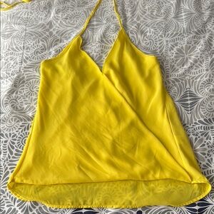 Yellow Halter Neck Women's Top